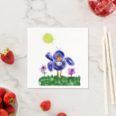 Kleine blauwe vogel van vreugde servet (Insitu)