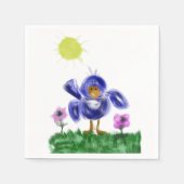 Kleine blauwe vogel van vreugde servet (Voorkant)
