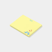 Kleine blauwe vogels dingen te doen op geel post-it® notes (Schuin)