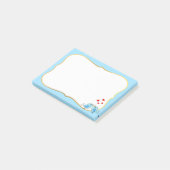 Kleine blauwe vogels, harten en lichtblauw lijst post-it® notes (Schuin)