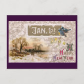 Kleine Blauwe Vogels Tweet Het Nieuwe Jaar Feestdagenkaart (Voorkant)