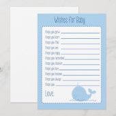 Kleine blauwe walvis voor Baby Kaart (Voorkant / Achterkant)