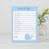 Kleine blauwe walvis voor Baby Kaart (Staand voorkant)