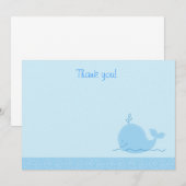 Kleine blauwe walvisflat Dank je wel Notitiekaartje (Voorkant / Achterkant)