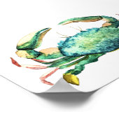 Kleine blauwe Waterverf afdrukken Poster (Hoek)