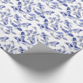 Kleine blauwe witte koi vis cadeaupapier (Hoek)