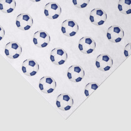 kleine blauwe witte voetbalpatroon tissuepapier