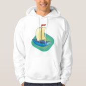 Kleine Blauwe Zeilboot Hoodie (Voorkant)