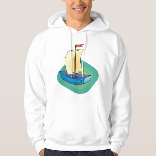Kleine Blauwe Zeilboot Hoodie (Voorkant)