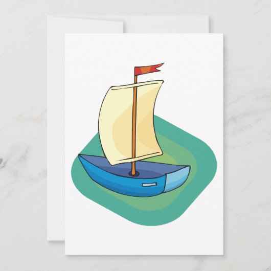 Kleine Blauwe Zeilboot Kaart (Voorkant)