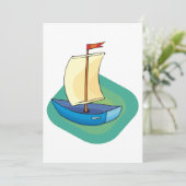 Kleine Blauwe Zeilboot Kaart (Staand voorkant)