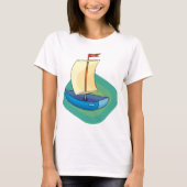 Kleine Blauwe Zeilboot T-shirt (Voorkant)