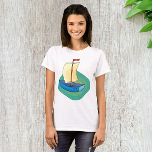 Kleine Blauwe Zeilboot T-shirt