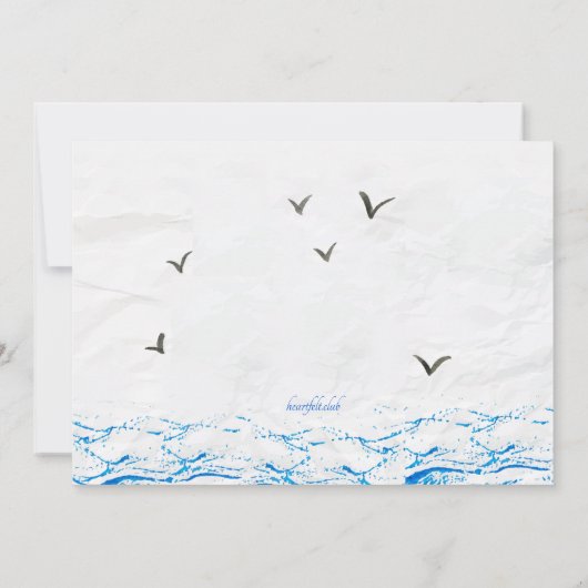 Kleine blauwe zeilboot verjaardag kaart (Achterkant)