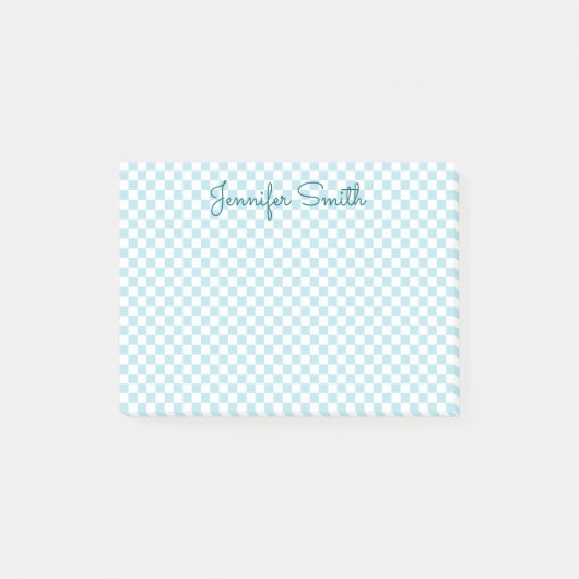 Kleine Bleke Robin Egg Blue Check Post-it® Notes (Voorkant)
