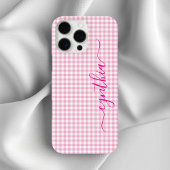 Kleine Bleke Roze Gingham Handtekening Case-Mate iPhone Case