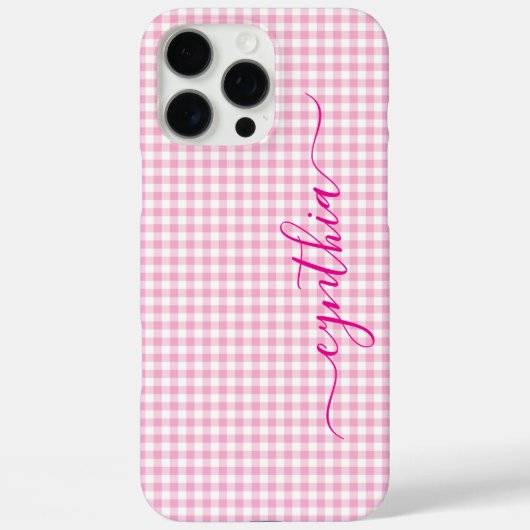 Kleine Bleke Roze Gingham Handtekening Case-Mate iPhone Case (Achterkant)