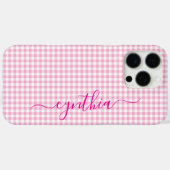 Kleine Bleke Roze Gingham Handtekening Case-Mate iPhone Case (Achterkant (horizontaal))