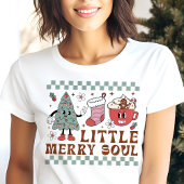 Kleine blije ziel Retro Kerstmis Tri-Blend Shirt