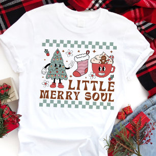 Kleine blije ziel Retro Kerstmis Tri-Blend Shirt
