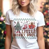 Kleine blije ziel Retro Kerstmis Tri-Blend Shirt
