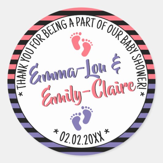 Kleine blikjes Baby shower Ronde Sticker (Voorkant)