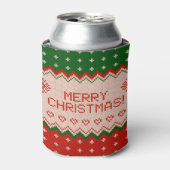 Kleine blikjeskoeler met Kerstmis gebreid (Blikje Voorkant)