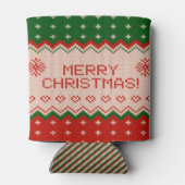 Kleine blikjeskoeler met Kerstmis gebreid (Achterkant)