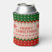 Kleine blikjeskoeler met Kerstmis gebreid (Blikje Achterkant)