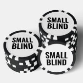 Kleine Blinde Eenvoudige Zwarte Witte Tekst Poker Chips (Opstapeling)
