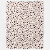 Kleine Bloem Donkerbruin & Crème Fleece Deken (Voorkant)