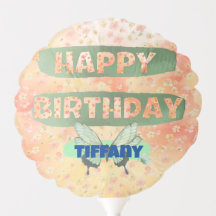 Kleine bloem en vlinder verjaardag ballon