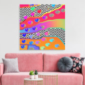 KLEINE BLOEM ROOD MIX ABSTRACT CANVAS AFDRUK (Insitu (Woonkamer))
