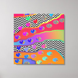 KLEINE BLOEM ROOD MIX ABSTRACT CANVAS AFDRUK