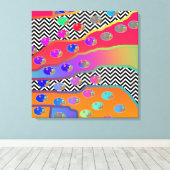 KLEINE BLOEM ROOD MIX ABSTRACT CANVAS AFDRUK (Insitu (Houten vloer))