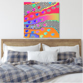 KLEINE BLOEM ROOD MIX ABSTRACT CANVAS AFDRUK (Insitu (Slaapkamer))