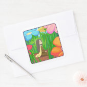 Kleine Bloem - St. Thérèse van Lisieux Vierkante Sticker (Envelop)