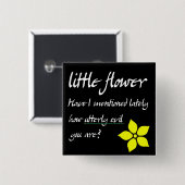 Kleine bloem vierkante button 5,1 cm (Voorkant /achterkant)