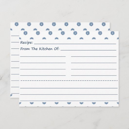Kleine bloemen Blank Recipe Kaarten (Voorkant / Achterkant)