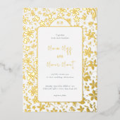 Kleine bloemen bruiloft folie uitnodiging (Voorkant)