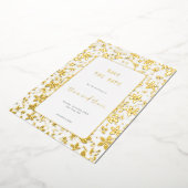 Kleine bloemen bruiloft save the date folie uitnodiging (Gedraaid)