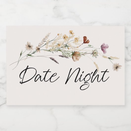 kleine bloemen Datum Nacht juli Voedselcontainer Etiket (Enkel label)