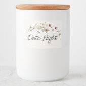  kleine bloemen Datum Nacht juli Voedselcontainer Etiket (Voorkant)