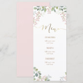 kleine bloemen en groen Menu (Voorkant / Achterkant)