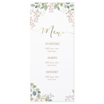 kleine bloemen en groen Menu