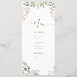 kleine bloemen en groen Menu