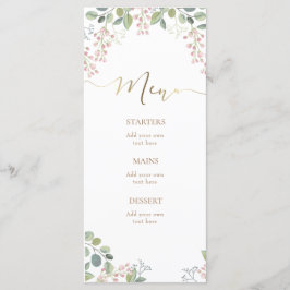 kleine bloemen en groen Menu