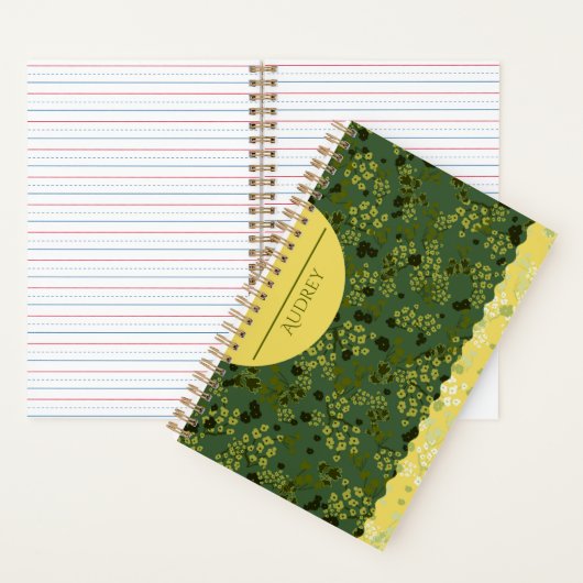 KLEINE BLOEMEN GROEN & GEEL NOTITIEBOEK (Binnen)