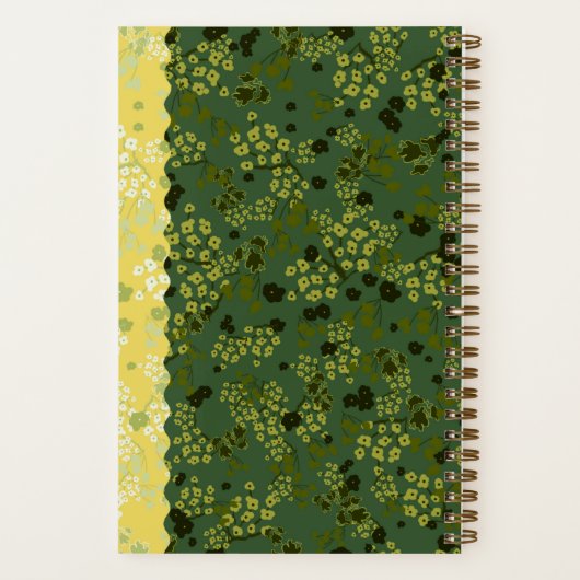 KLEINE BLOEMEN GROEN & GEEL NOTITIEBOEK (Achterkant)