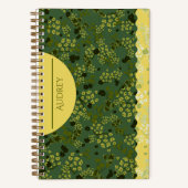 KLEINE BLOEMEN GROEN & GEEL NOTITIEBOEK (Voorkant)